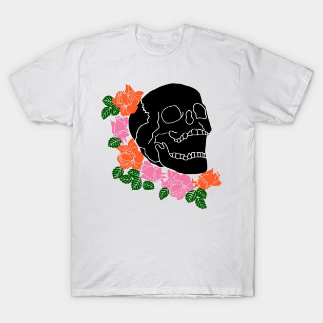 Roses and Skull T-Shirt by kapotka